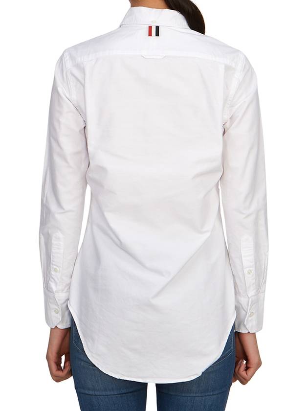 Button Down Cotton Oxford Long Sleeve Shirt White - THOM BROWNE - BALAAN 8