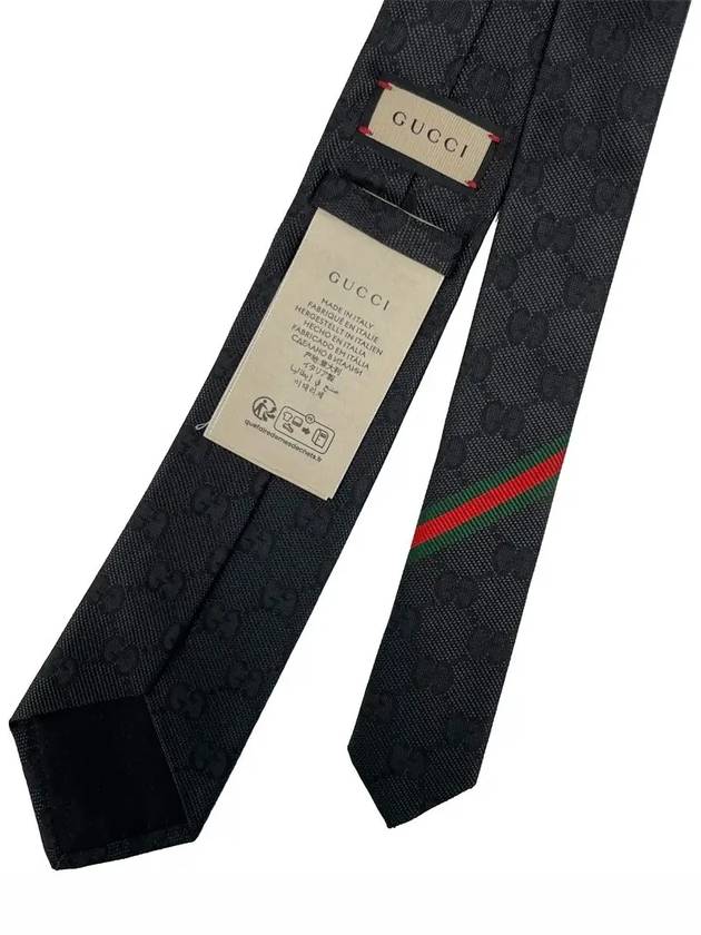 GG Jacquard Web Silk Tie Black - GUCCI - BALAAN 5