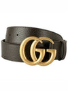Double G Buckle Leather Belt Black - GUCCI - BALAAN 1