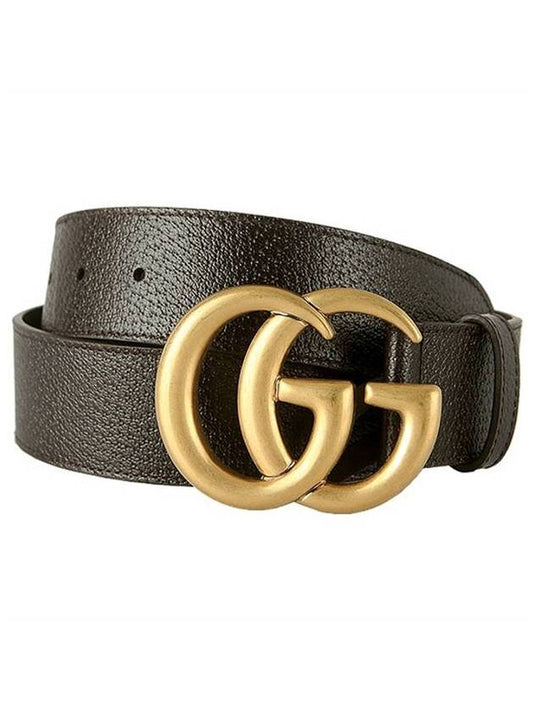 GG Marmont Double G Buckle Wide Leather Belt Brown - GUCCI - BALAAN 1