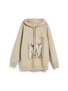 Lillo Graphic Print Cotton Hoodie Beige - MAX MARA - BALAAN 1