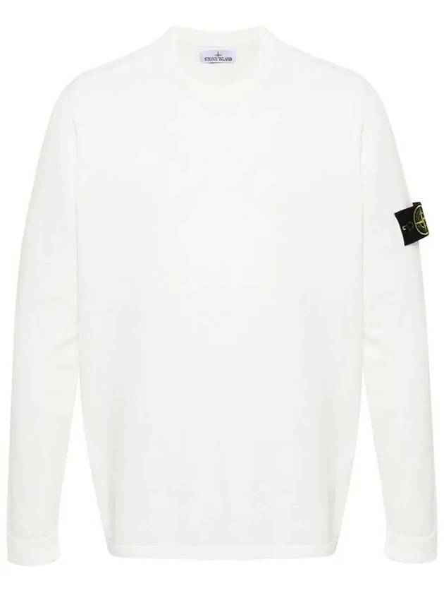 Raw Hand Cotton Crewneck Knit Top White - STONE ISLAND - BALAAN 2