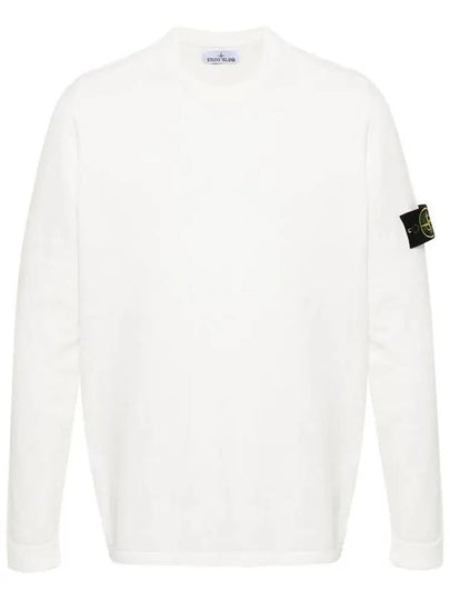 Raw Hand Cotton Crewneck Knit Top White - STONE ISLAND - BALAAN 2