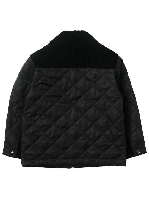 Corduroy Collar Diamond Quilted Jacket Black - BURBERRY - BALAAN 4