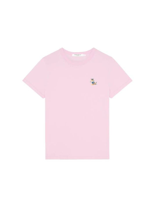 Dressed Fox Patch Short Sleeve T-Shirt Dusty Rose - MAISON KITSUNE - BALAAN 1