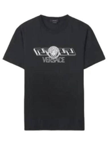 La Greca Logo T Shirt Black - VERSACE - BALAAN 1