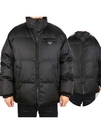 Medium-Length Re-Nylon Reversible Down Padded Jacket Black - PRADA - BALAAN 2