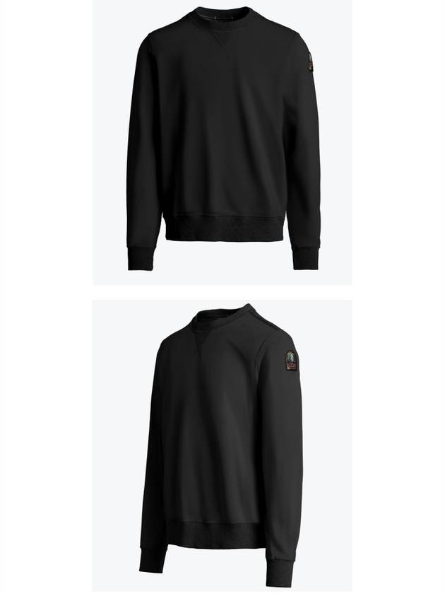 Caleb Basic Logo Patch Sweatshirt Black - PARAJUMPERS - BALAAN 5