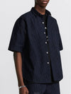 Oblique Overfit Short Sleeve Shirt Navy - DIOR - BALAAN 2