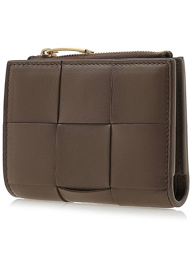 Cassette Zipper Bifold Half Wallet Brown - BOTTEGA VENETA - BALAAN 3