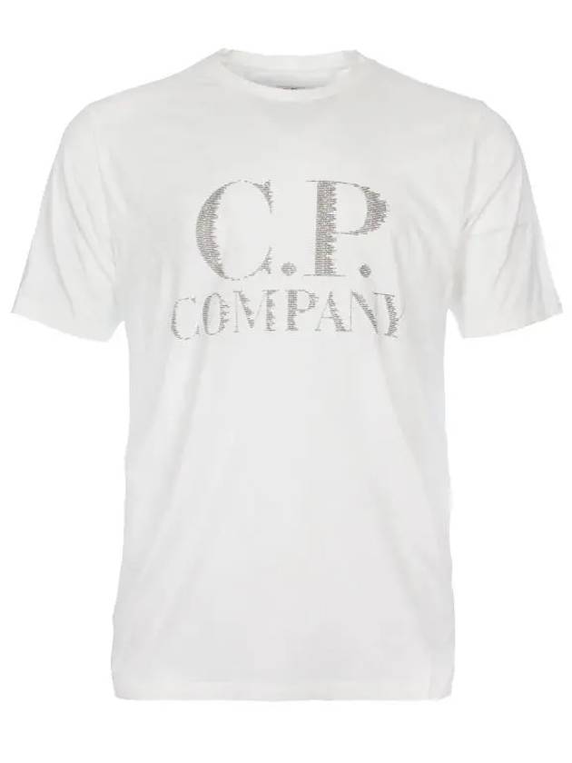 Logo Print Short Sleeve T-Shirt White - CP COMPANY - BALAAN 6