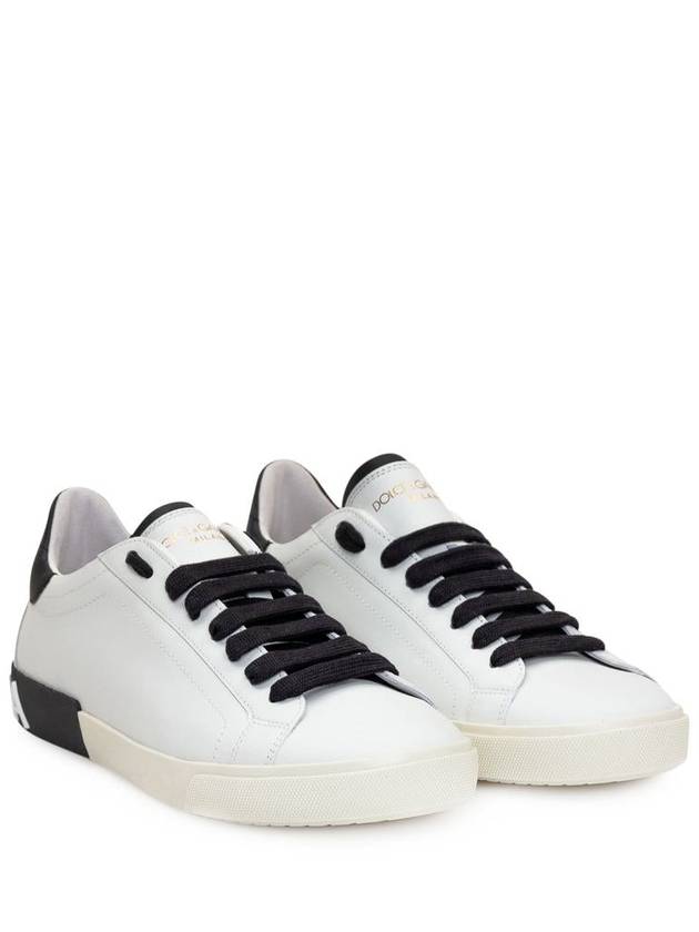 Calfskin Portofino Vintage Sneakers White Black - DOLCE&GABBANA - BALAAN 3