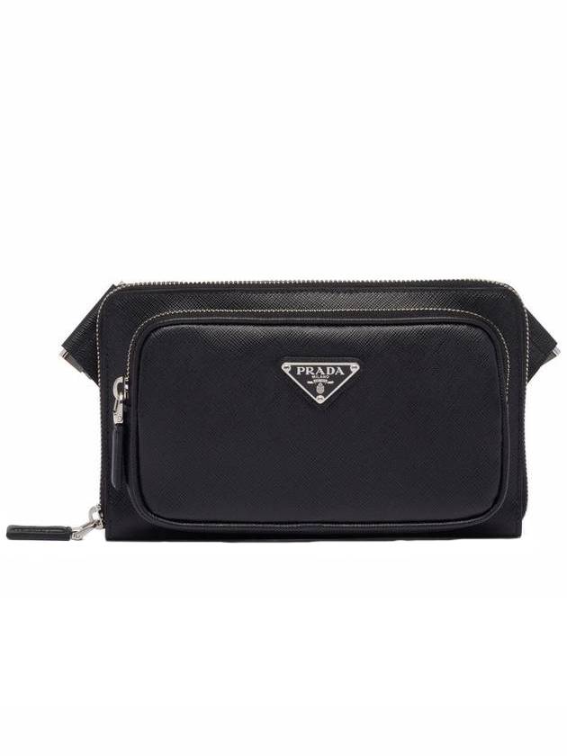 Saffiano Leather Belt Bag Black - PRADA - BALAAN 1