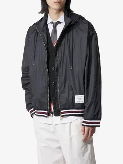 Logo Patch Ripstop Track Jacket Navy - THOM BROWNE - BALAAN 2