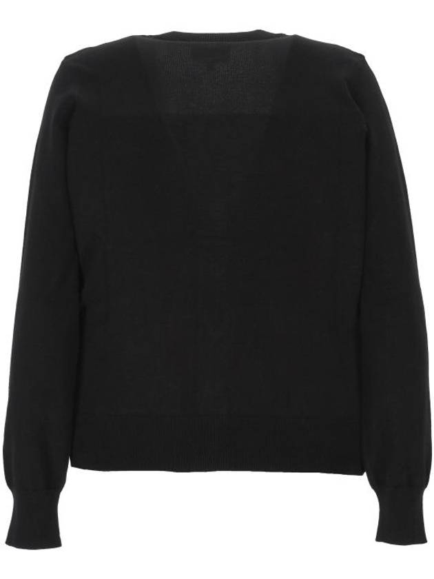 Embroidered Logo Knit Cardigan Black - A.P.C. - BALAAN 4