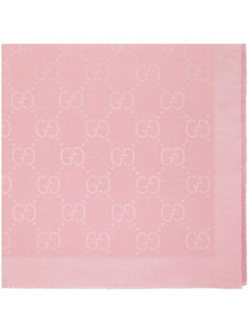 GG Jacquard Silk Wool Scarf Pink - GUCCI - BALAAN 1