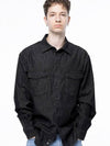 Men s W243SH03BKM Western Pocket Denim Shirt Black Indigo - CHANCE'S NOI - BALAAN 7