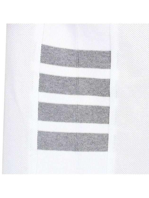 Classic Pique Rib Side Insert 4-Bar Short Sleeve T-Shirt White - THOM BROWNE - BALAAN 7