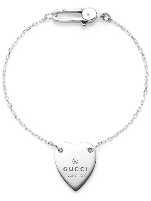 Trademark Heart Pendant Bracelet YBA223513001 Silver - GUCCI - BALAAN 4