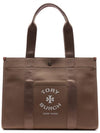 Cotton Tory Logo Print Tote Bag Beige - TORY BURCH - BALAAN 3