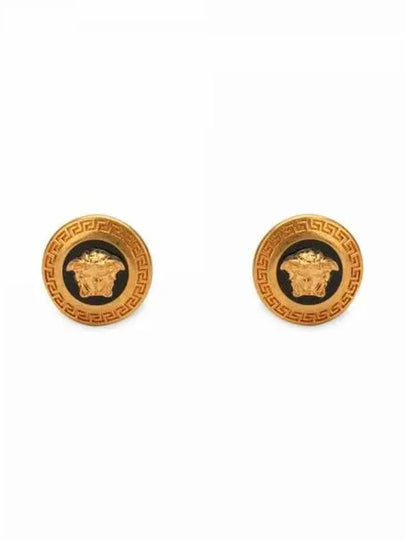 Greca Medusa Earrings Black Gold - VERSACE - BALAAN 2