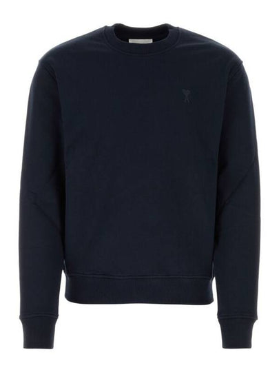 Embroidered Heart Logo Sweatshirt Navy - AMI - BALAAN 2