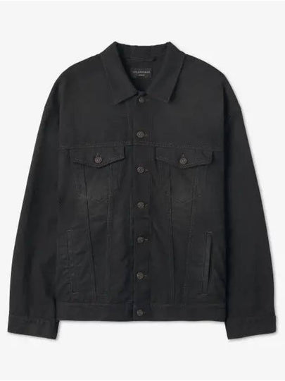 Political Campaign Logo Oversized Denim Jacket Black - BALENCIAGA - BALAAN 2