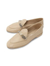 Women's Leather Loafers Desert Beige - MIU MIU - BALAAN.