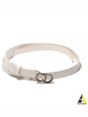Crystal Logo Saddle Leather Belt White - DIOR - BALAAN 2