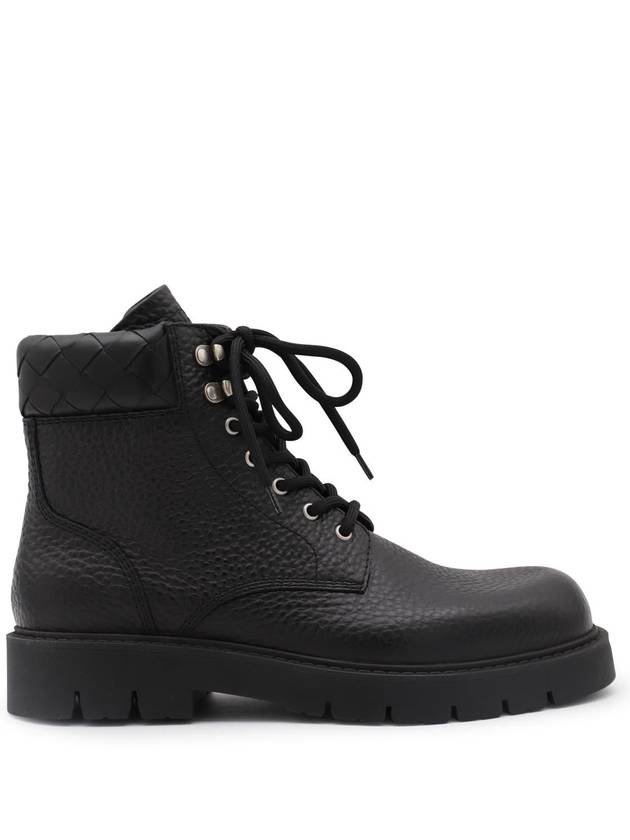 Haddock Leather Combat Boots Black - BOTTEGA VENETA - BALAAN 2