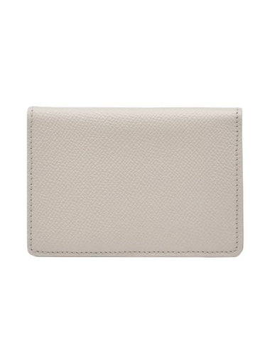 Stitched Bi-Fold Leather Card Wallet Grey - MAISON MARGIELA - BALAAN 1