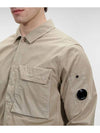 Lens Waffen Pocket Long Sleeve Shirt Beige - CP COMPANY - BALAAN 3