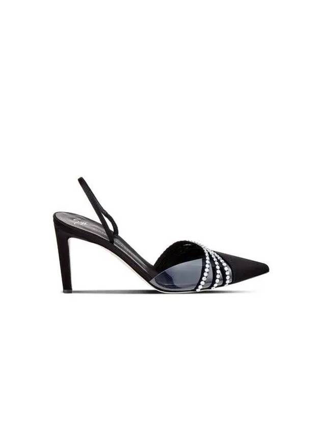 WOMEN BRAQUEL SATIN HIGH HEELS BLACK - GIUSEPPE ZANOTTI - BALAAN 1