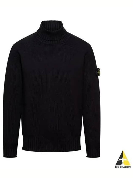 Logo Wappen Patch Cotton Turtleneck Black - STONE ISLAND - BALAAN 2