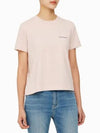 JEANS Women s Pink Small Monogram Logo Short Sleeve T Shirt J218883 TF6 - CALVIN KLEIN - BALAAN 1