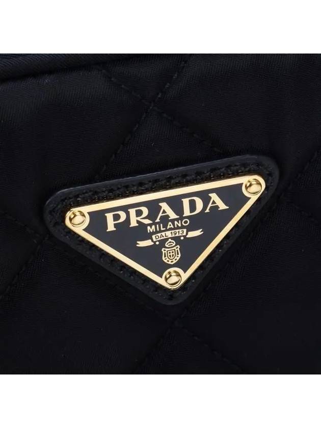 Triangle Logo Quilted Nylon Cross Bag Black - PRADA - BALAAN 6