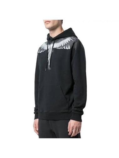 Double Wings Print Hoodie Black - MARCELO BURLON - BALAAN 1