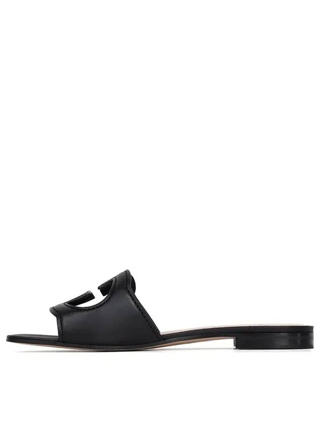 Women's Interlocking G Cut Out Slide Sandals Black - GUCCI - BALAAN 3