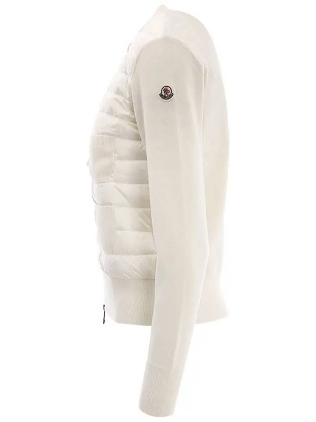 Women's Padded Wool Zip-Up Cardigan White - MONCLER - BALAAN 3