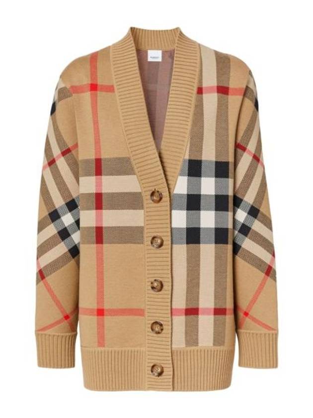 Check Technical Wool Jacquard Cardigan Archive Beige - BURBERRY - BALAAN 3