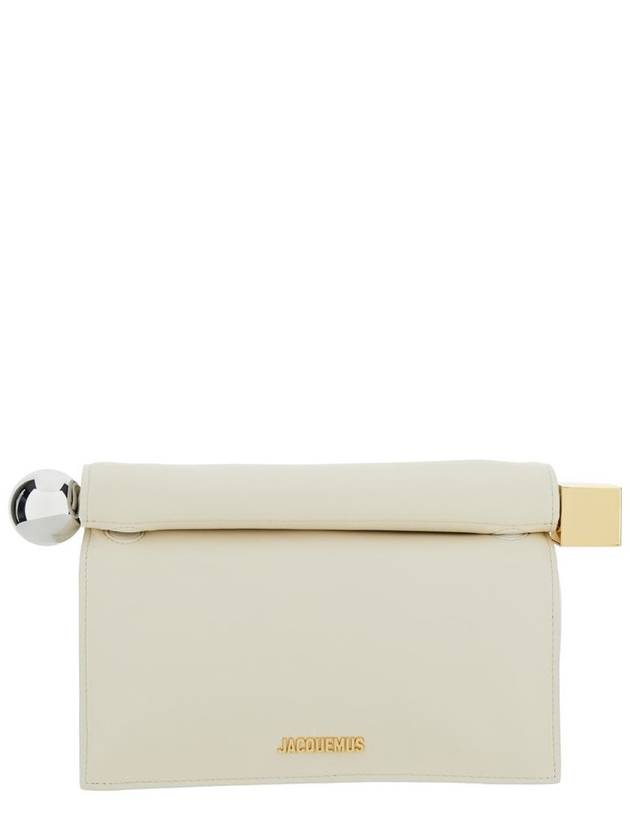 Round Square Logo Clutch Bag Ivory - JACQUEMUS - BALAAN 2