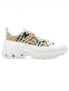 Arthur Vintage Check Cotton Leather Low Top Sneakers White - BURBERRY - BALAAN 2