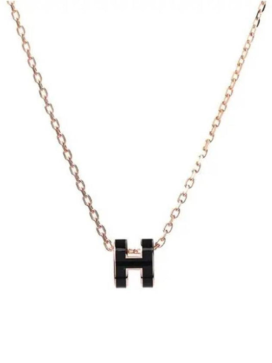 H147992F O03 Mini Pop Ache Black Rose Gold Chain Necklace TEO 270426 - HERMES - BALAAN 1