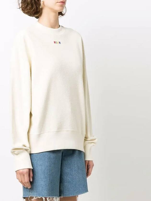 Embroidered Rainbow Micro Logo Sweatshirt Light Yellow - MSGM - BALAAN 4