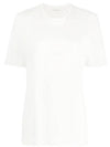 Crew Neck Cotton Short Sleeve T-shirt White - SAINT LAURENT - BALAAN 6