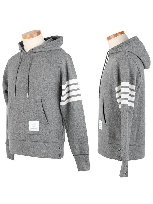 4 Bar Stripe Cashmere Hoodie Grey - THOM BROWNE - BALAAN 3