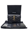 414404 Envelope gold monogram card and business holder - SAINT LAURENT - BALAAN 9