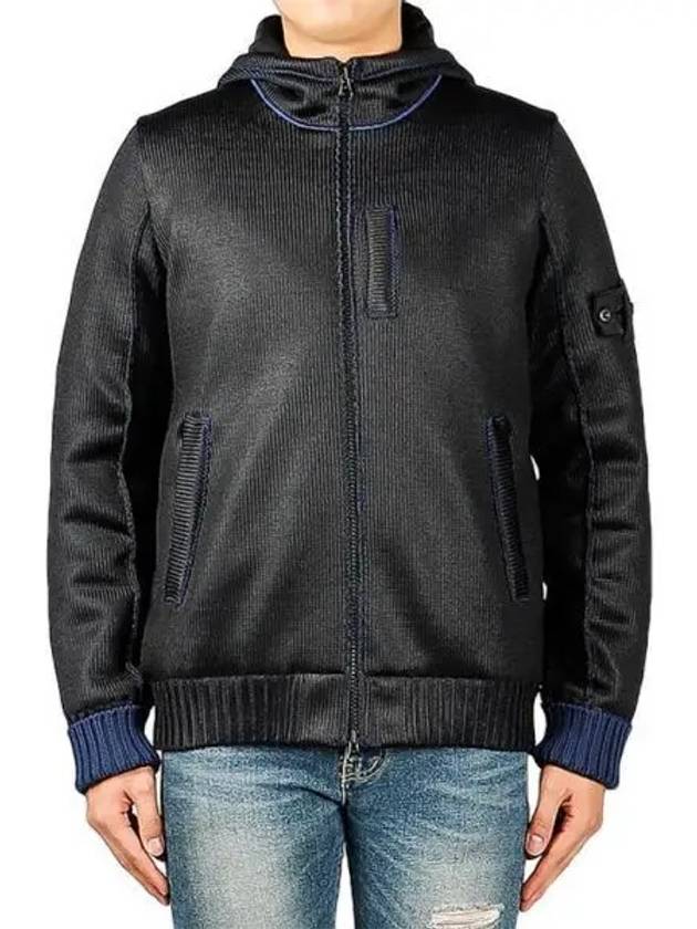 Men's Shadow Project Knit Zip-up Jacket Dark Navy - STONE ISLAND - BALAAN 2