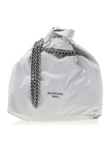 Women's Crush Small Tote Bag Optic White - BALENCIAGA - BALAAN 1