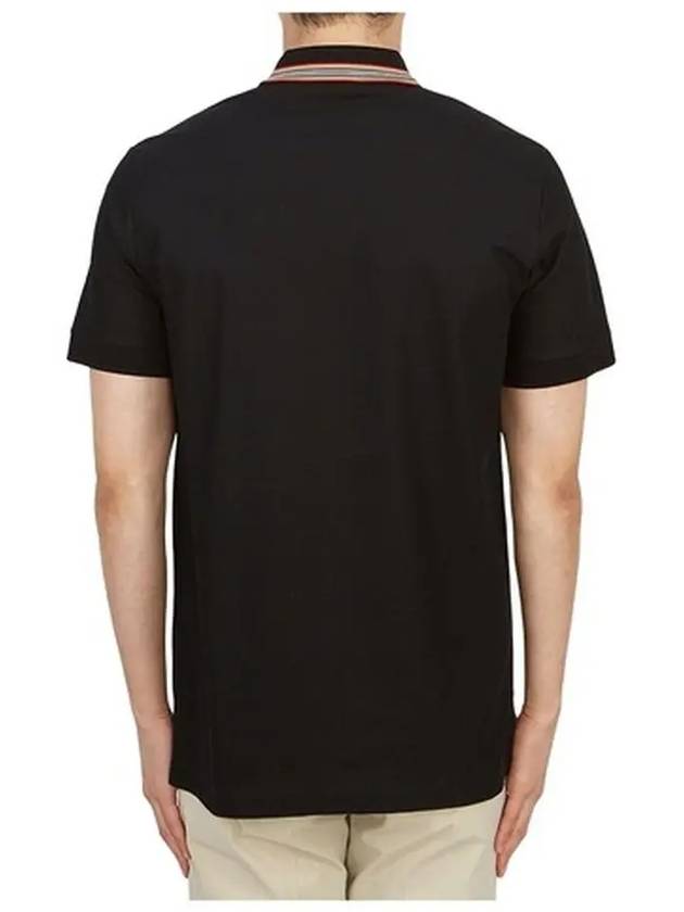 Striped Cotton Polo Shirt Black - BURBERRY - BALAAN 4